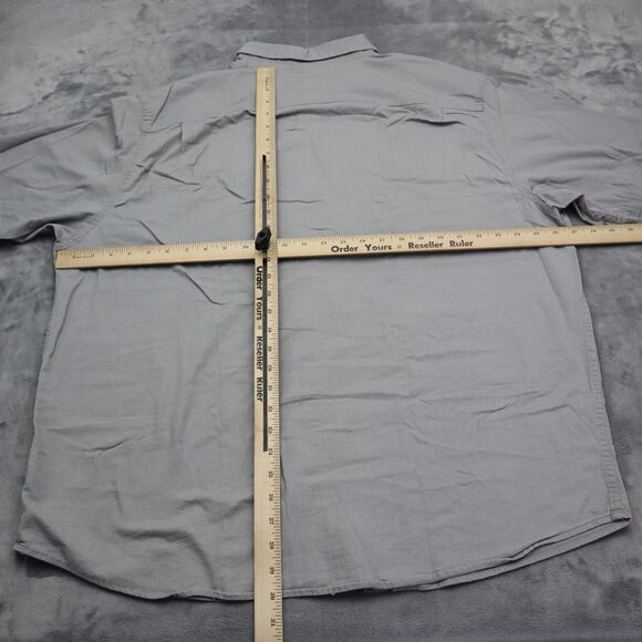 Wrangler Shirt Mens 2XL Gray Cowboy Western Workwear Hike Fish Dress Button Up - Picture 4 of 16